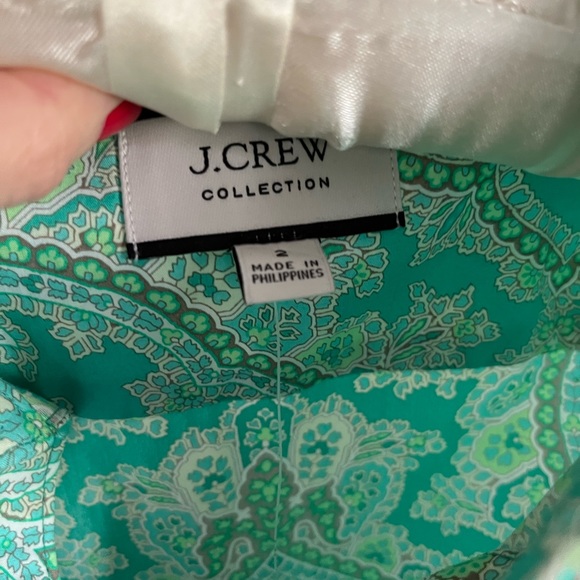 J. Crew Collection 2021 Turquoise Damask Oxford -NWT - Picture 7 of 9